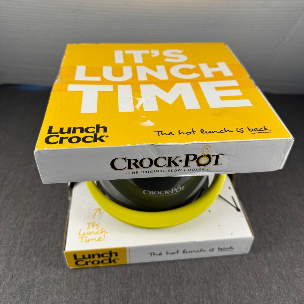 Crock-Pot Lunch Crock Food Warmer Portable Slow Cooker Black Lime Green 20oz
